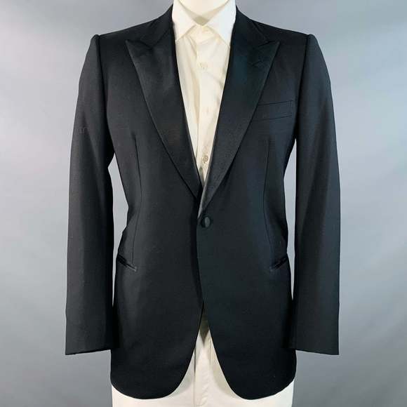 BRIONI for WILKES BASHFORD Black Wool Peak Lapel Tuxedo - Picture 1 of 10